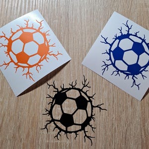 Football Cracked Wall Decal Soccer Ball Impact Sticker
