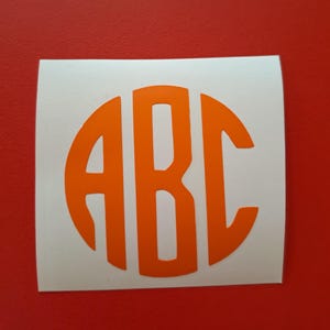 Custom Monogram Vinyl Decal | Personalized Initial Sticker | Circle Monogram Decal for Tumblers, Laptops, Cars & Gifts
