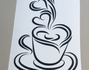 Coffee Cup Wall Decal - I Love Coffee