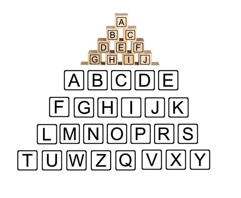 Block Letter Vinyl Alphabet Capital Letters Vinyl Decals - Etsy