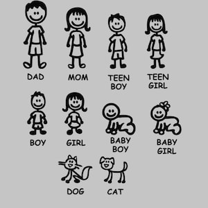 Custom Family Figure Vinyl Decals – Personalized Stickers for Home, Car & Gifts