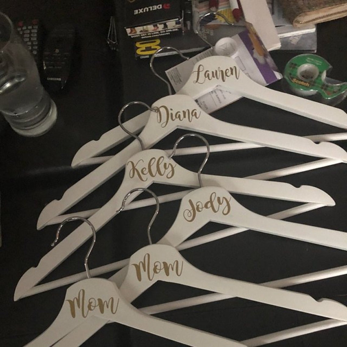 Custom Name Decals for Wood Hanger Bridal Party Decals Etsy