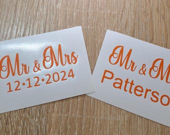 Custom Name Vinyl Decal: Personalized Wedding Party Sticker