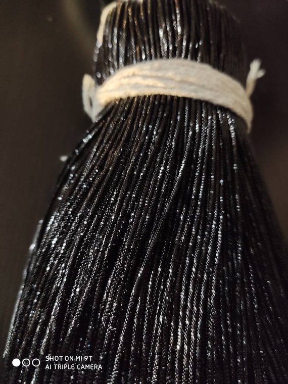 Glossy Frieze Black Embroidery Thread /glossy Black Curly Cinnamon. 
