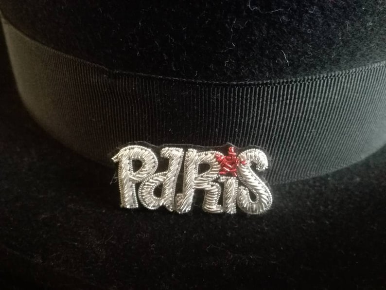 Paris silver embroidered patch