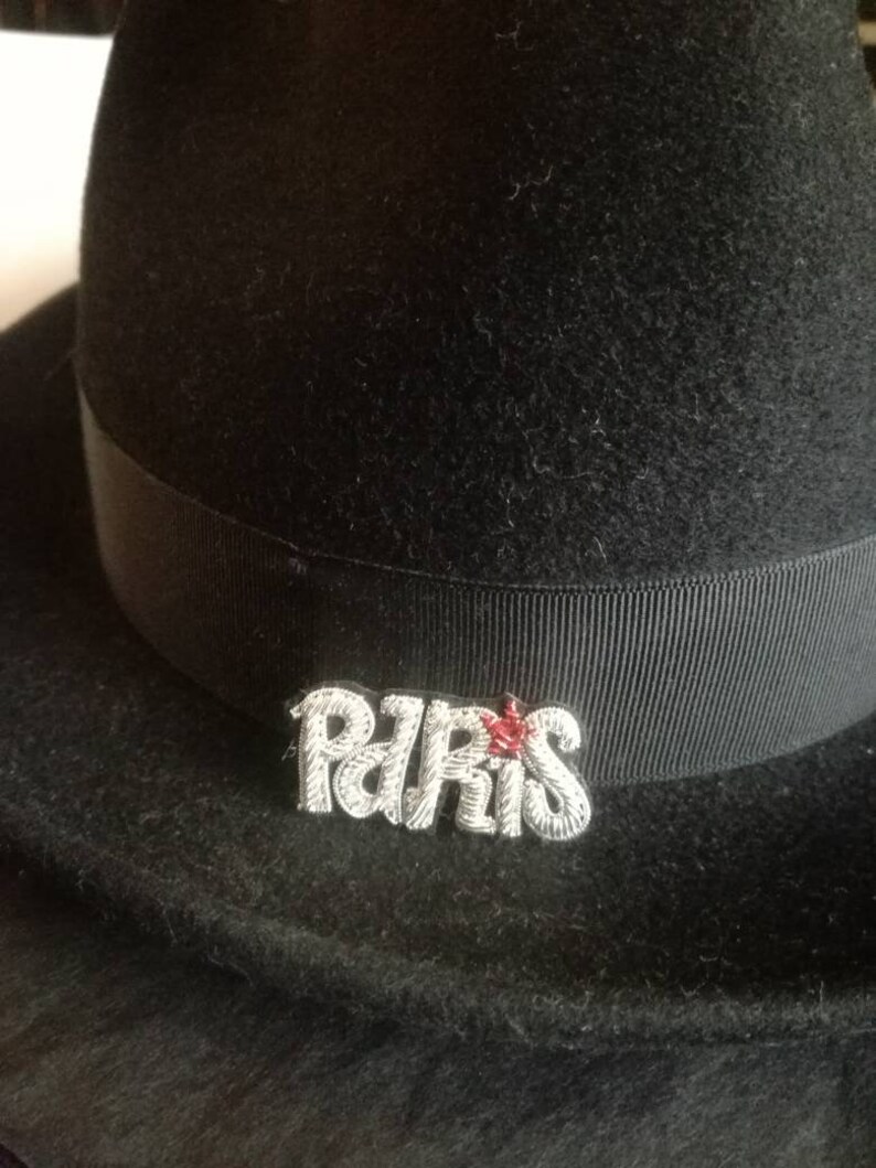 Paris silver embroidered patch