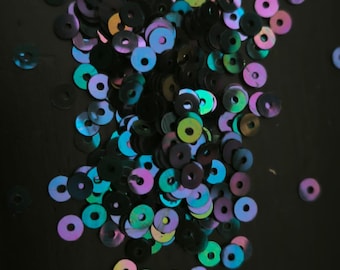 iridescent black blue purple sequins