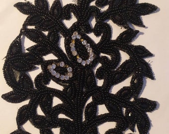 embroidered black flower