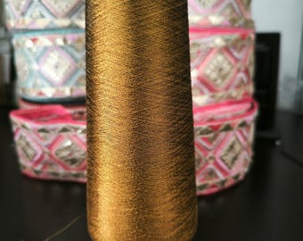 Carrete de hilo de bordar extrafino, color bronce brillante, 90 g