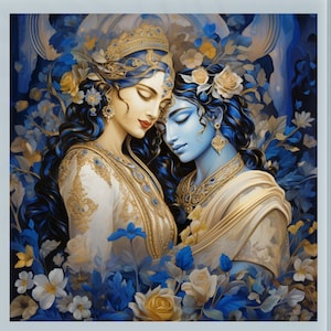 Radha Krishna Print Krishna AI Art Krishna Poster Krishna Digital Art