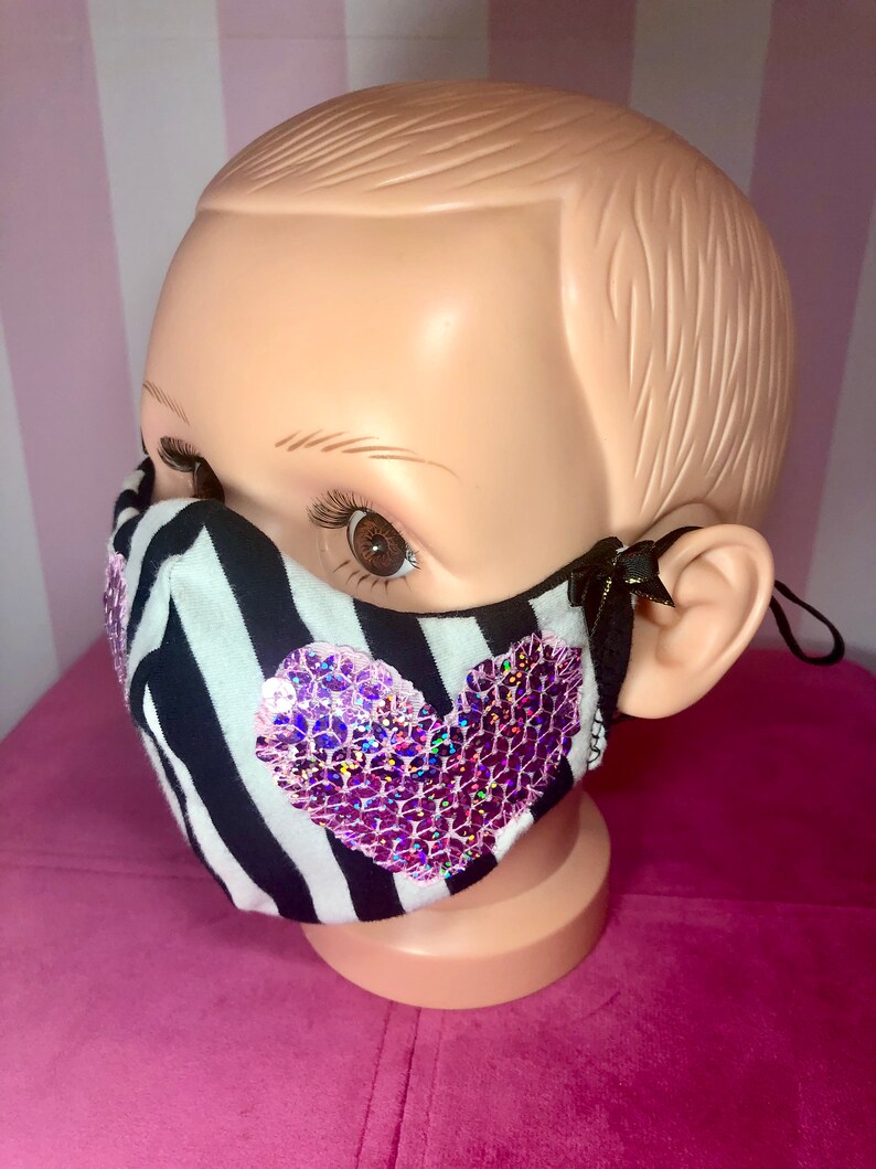 Child Size Face Mask. Fits Ages 5 8 Years Old. Stripe & Pink Etsy UK