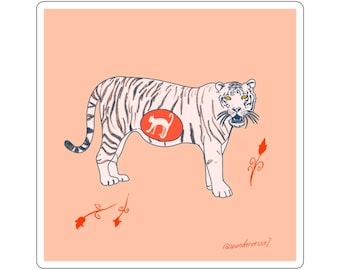 Tiger Motherhood Stickers, Mother Tiger Art, Fierce Tiger Mom Decals, Wildlife Nursery Decor, Jungle Animal Laptop Decals