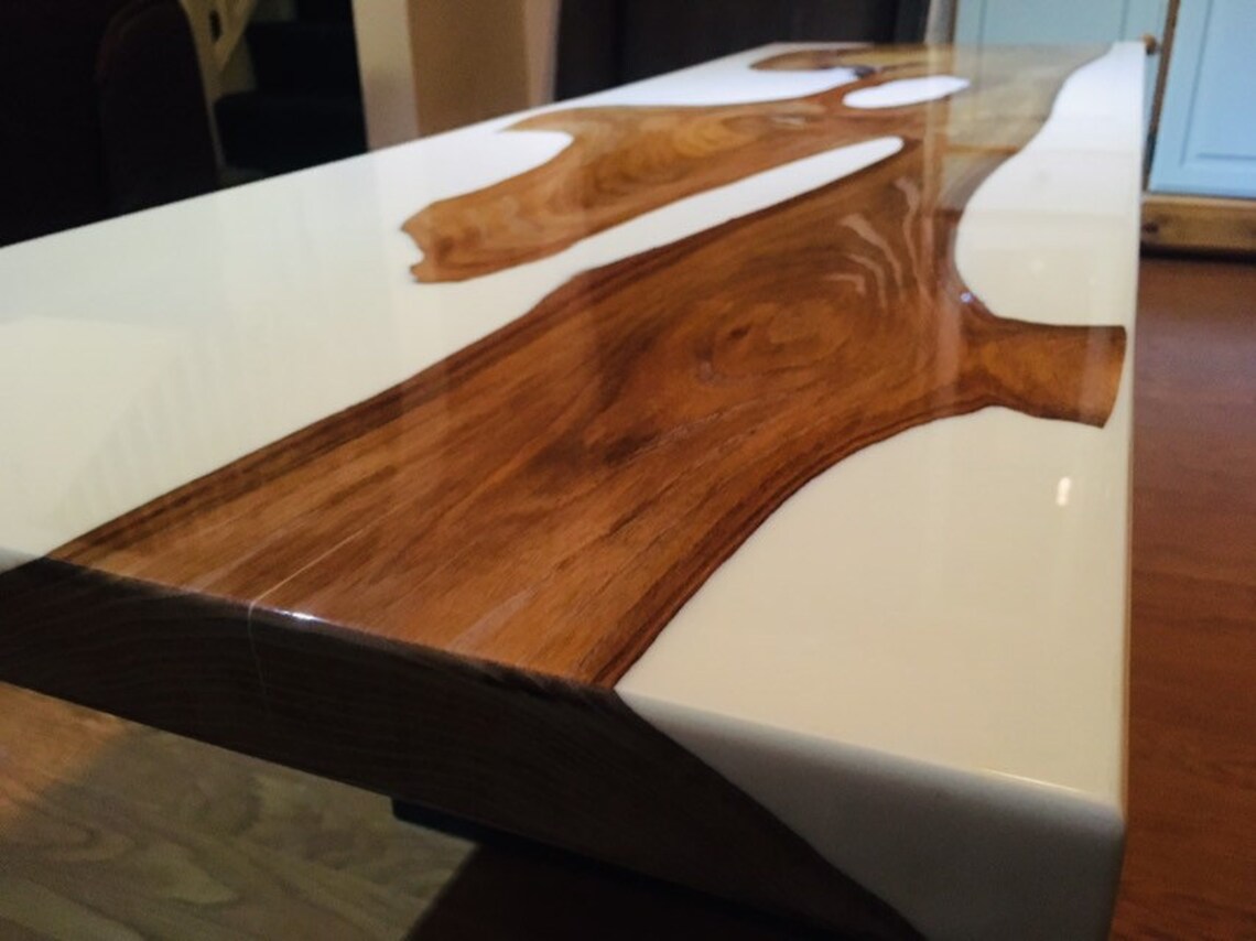 NEW Epoxy Elm River Table Stunning Live Edge Elm Slab Etsy