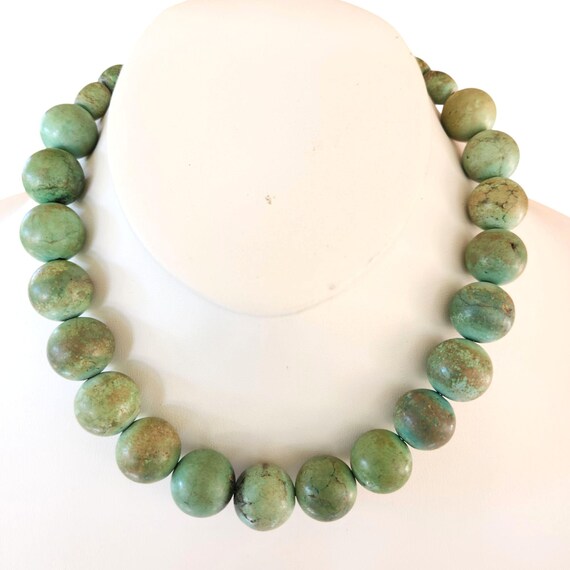 Turquoise Bead Necklace Statement Southwestern Na… - image 2