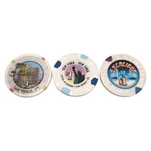 3 gettoni da un dollaro del casinò di Las Vegas: Palazzo New York-New York e Excalibur