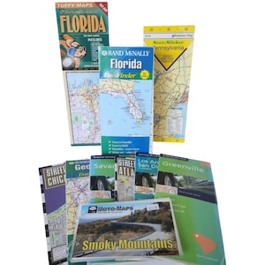 Lot de 10 cartes vintage Rand McNally StreetWise EasyFinder StateSlicker Tuffy Maps plastifiées Atlas'