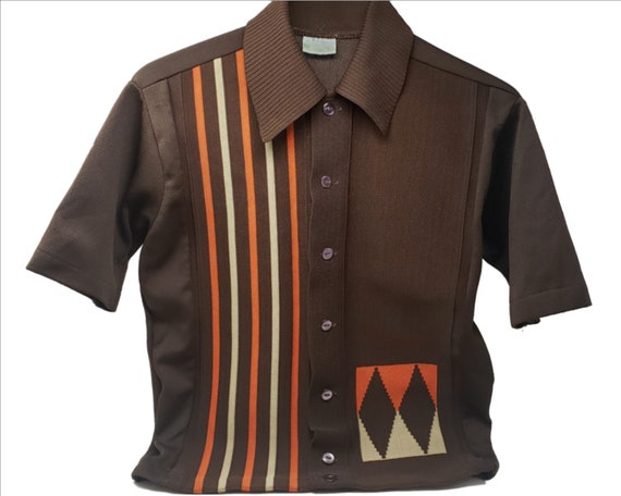 1950's Men's Mod Rockabilly BeBop Polyester Knit S
