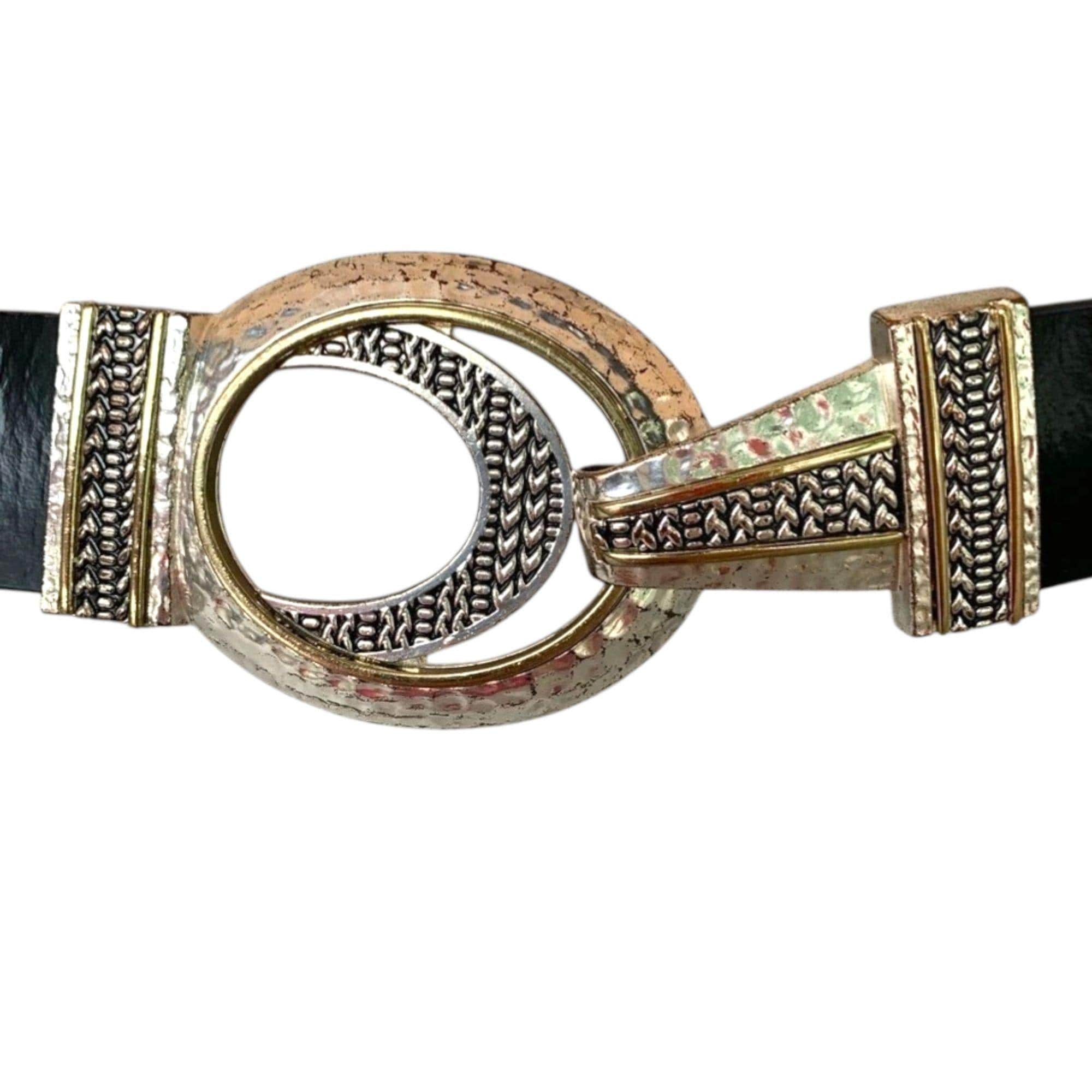 Chico\'s Leather And Metal Belt vintage-chicos-black-leather-  main image 4