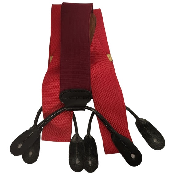 Trafalgar Red Nylon Suspenders Red Button End Bra… - image 2