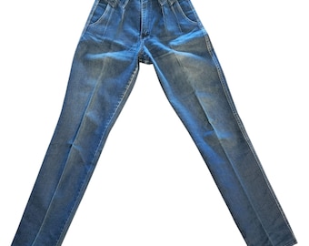 Jeans western vintage anni '80 da donna Rocky Mountain a vita alta, modello bareback, taglia 27/8 #405-53P