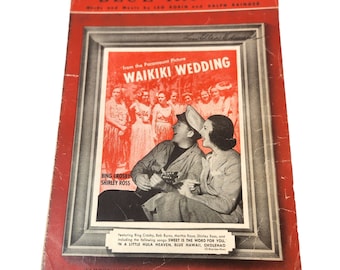 Blue Hawaii du mariage de Waikiki 1937 Partitions Bing Crosby & Shirley Ross