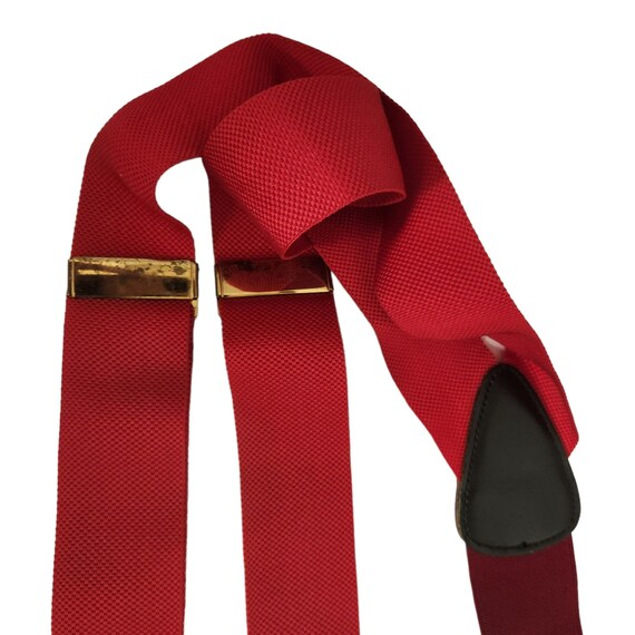 Trafalgar Red Nylon Suspenders Red Button End Bra… - image 3