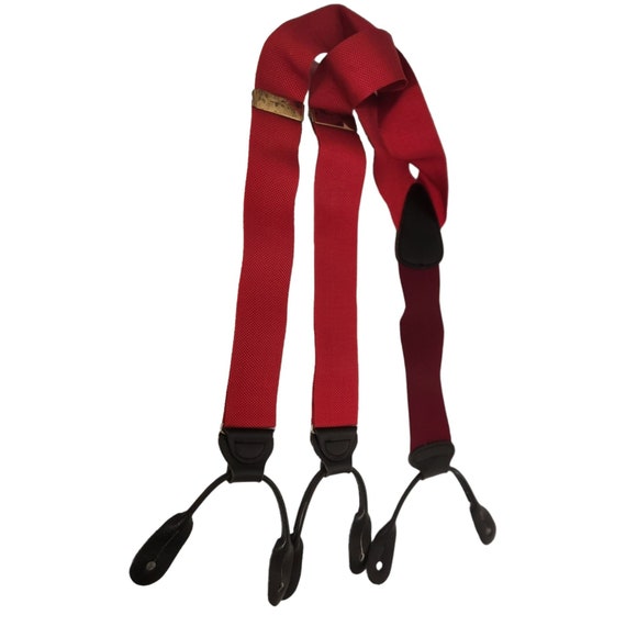 Trafalgar Red Nylon Suspenders Red Button End Bra… - image 1