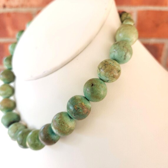Turquoise Bead Necklace Statement Southwestern Na… - image 4