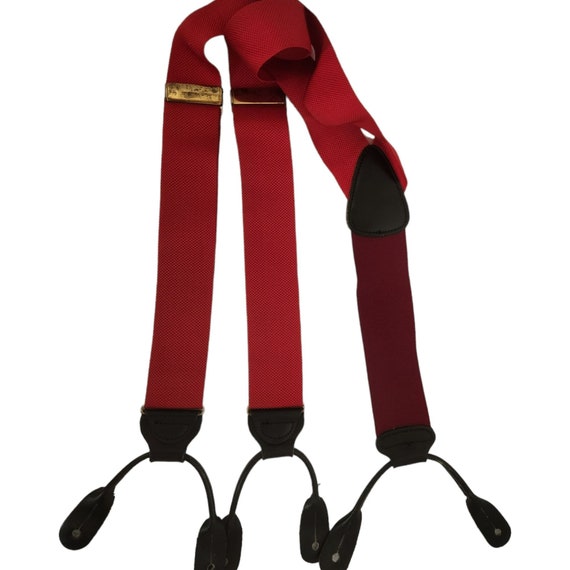 Trafalgar Red Nylon Suspenders Red Button End Bra… - image 4