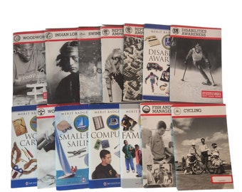 Lot von 14 Boy Scouts of America VERDIENST ABZEICHEN SERIES Bücher