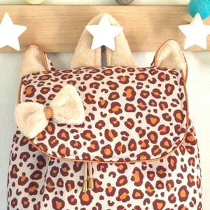 Sac à dos enfant personnalisé léopard, sac enfant animaux, sac à dos fille, sac à dos léopard, sac bébé, sac à dos maternelle personnalisé,