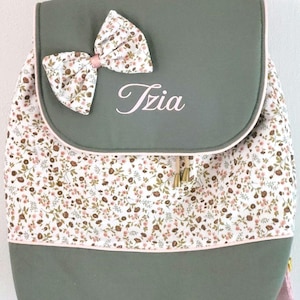 Sac à dos maternelle fleurie, sac à dos maternelle rose, sac à dos enfant personnalisé, sac maternelle fille personnalisable, sac à dos bébé