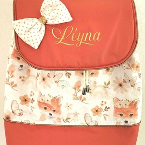 Sac à dos enfant personnalisé renard, sac maternelle personnalisé, sac à dos maternelle fille, sac maternelle renard, sac bébé