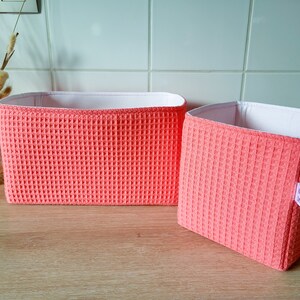 Panier à couches et panier à langer, chambre bébé, panier nid d'abeille, ensemble panier à langer, panier rangement personnalisé bébé corail