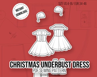 Christmas Underbust Dress Cosplay Sewing Pattern
