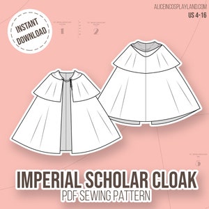 Imperial Scholar Full CIrcle Cloak Cosplay Sewing Pattern