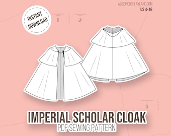 Imperial Scholar Full CIrcle Cloak Cosplay Sewing Pattern