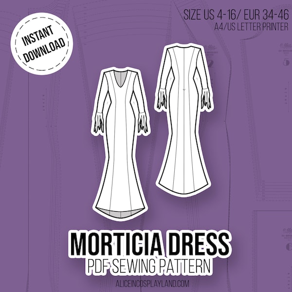 Morticia Dress Cosplay Sewing Pattern