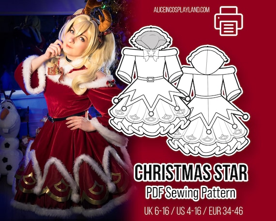 christmas star dress Sewing Pattern shining star diy star costume