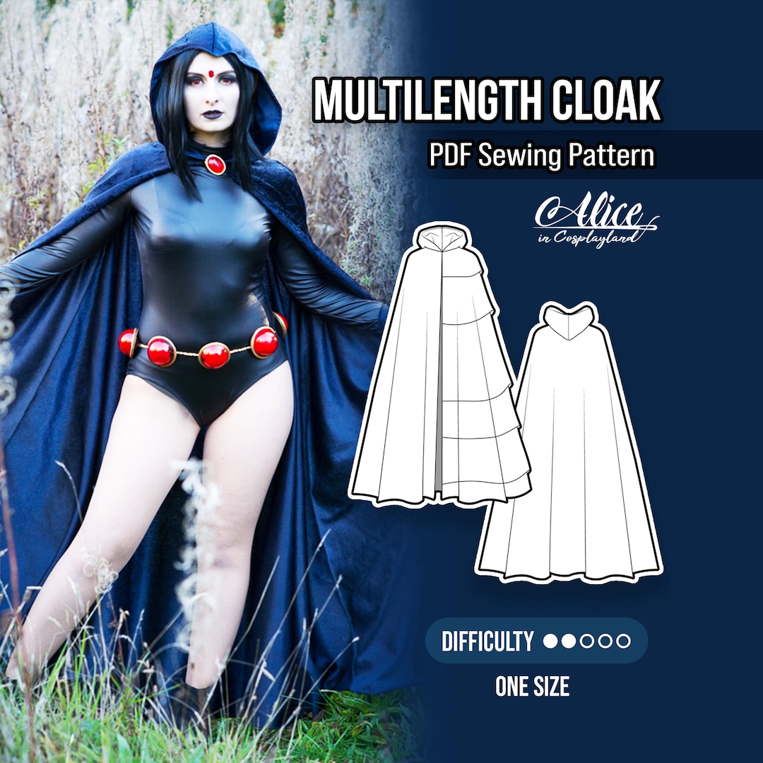 Cloak Pattern With a Choice of Two Hoods and 6 Different Lengths ...