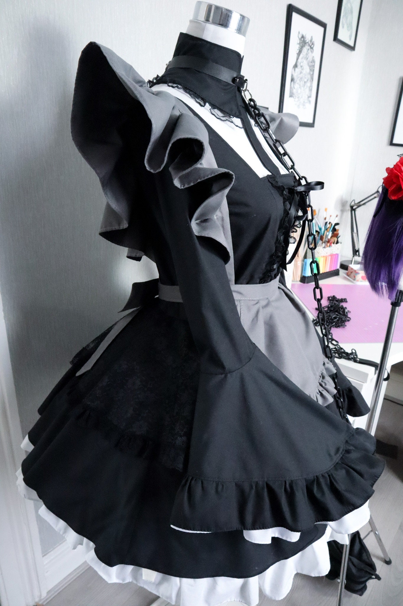 IMVAL / Gothic Maid Dress Maid Tagged 