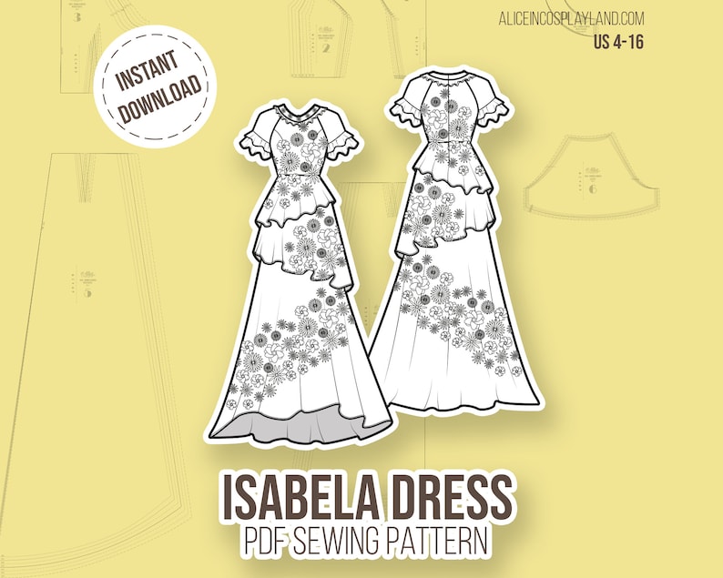 Isabela Dress Cosplay Sewing Pattern Etsy UK