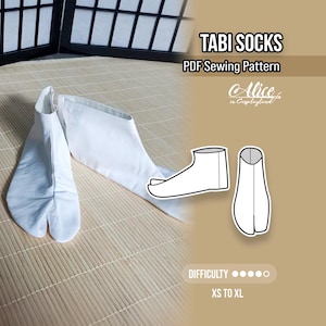 Tabi socks for kimono or martial arts Sewing Pattern
