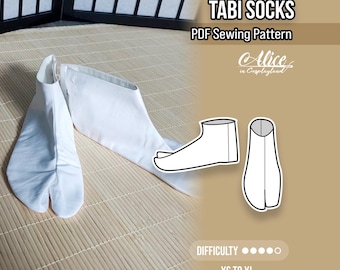 Patrón de costura de calcetines tabi para kimono o artes marciales