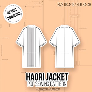 Haori and Nagabaori Jacket for Kimono Sewing Pattern