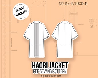 Haori and Nagabaori Jacket for Kimono Sewing Pattern