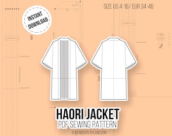 Haori and Nagabaori Jacket for Kimono Sewing Pattern