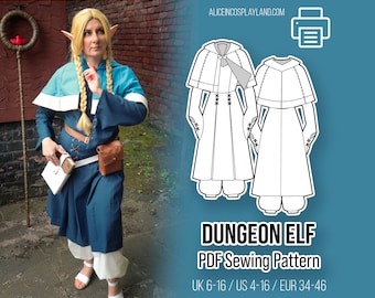ダンジョンエルフのコスプレPDF縫製パターン
