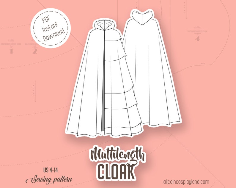 Cloak Pattern With A Choice Of Two Hoods And 6 Different Etsy