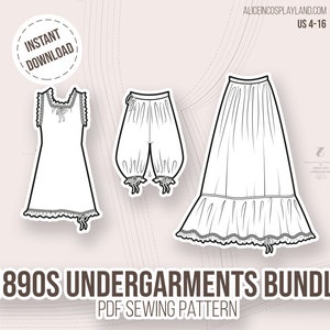 1890s Undergarments Bundle Historical Sewing Pattern